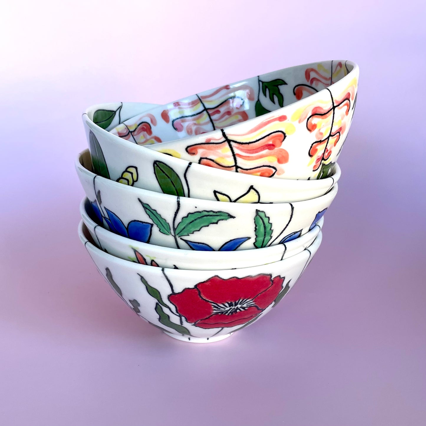 Small porcelain bowl with native Australian grevilleas
