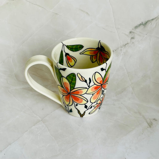#18: Cup  - Pink frangipani design