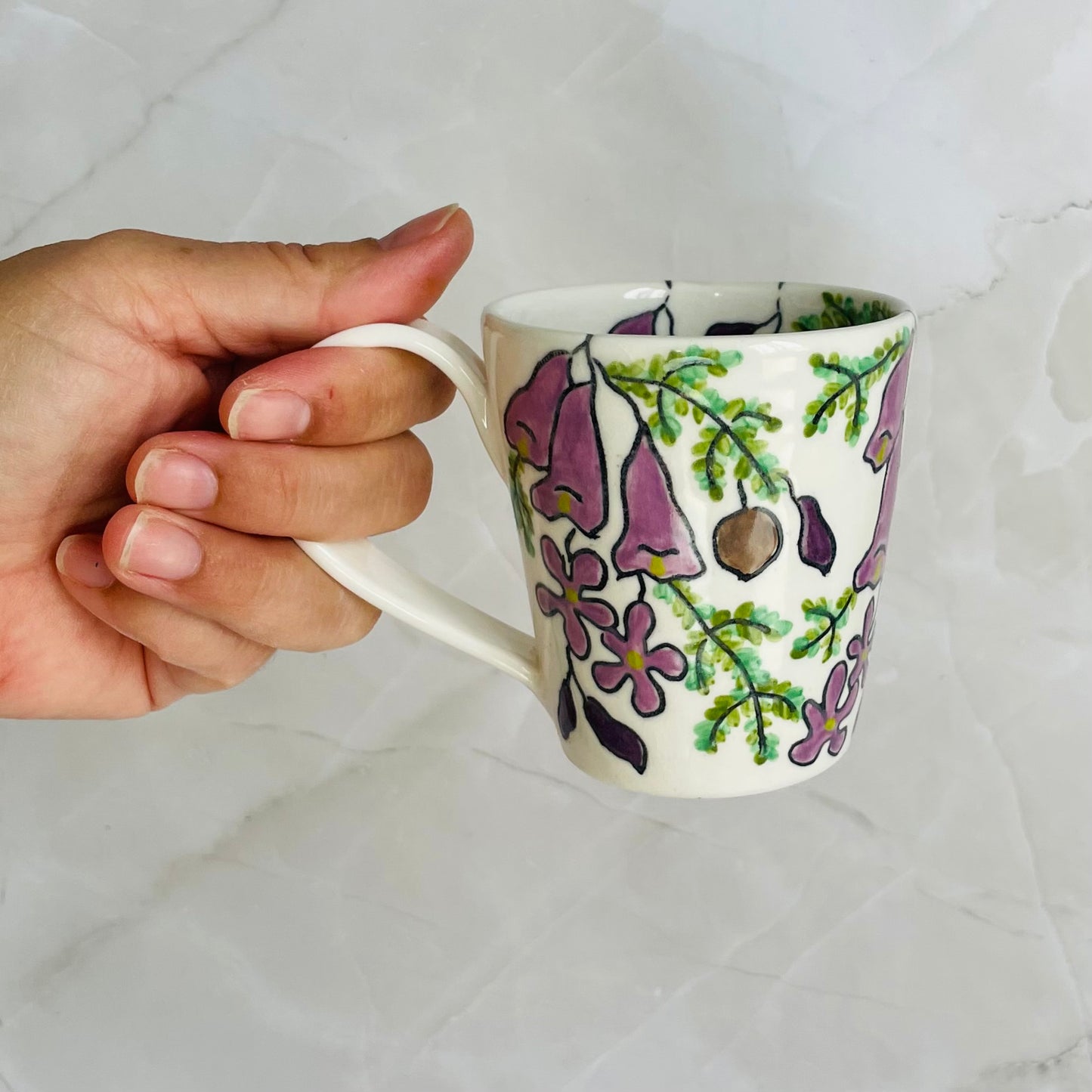 #4: Small cup & saucer set - jacaranda design