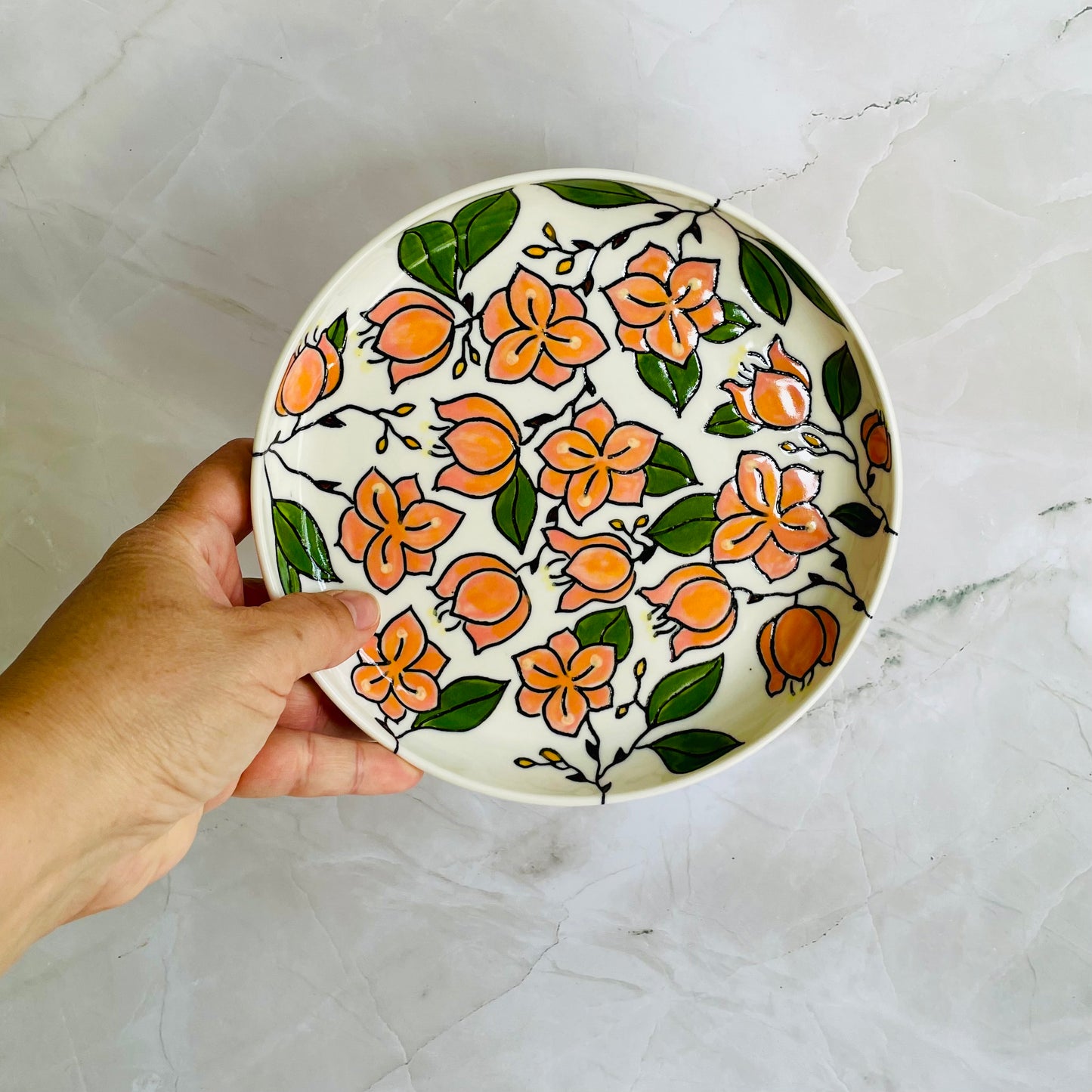 #28: Lunch plate  - Bougainvillea design