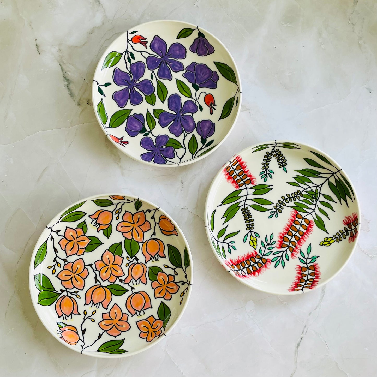 #30: Lunch plate  - Tibouchina design