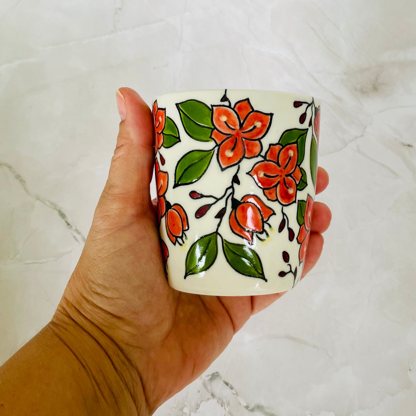 #20: Tumbler  - Bougainvillea design