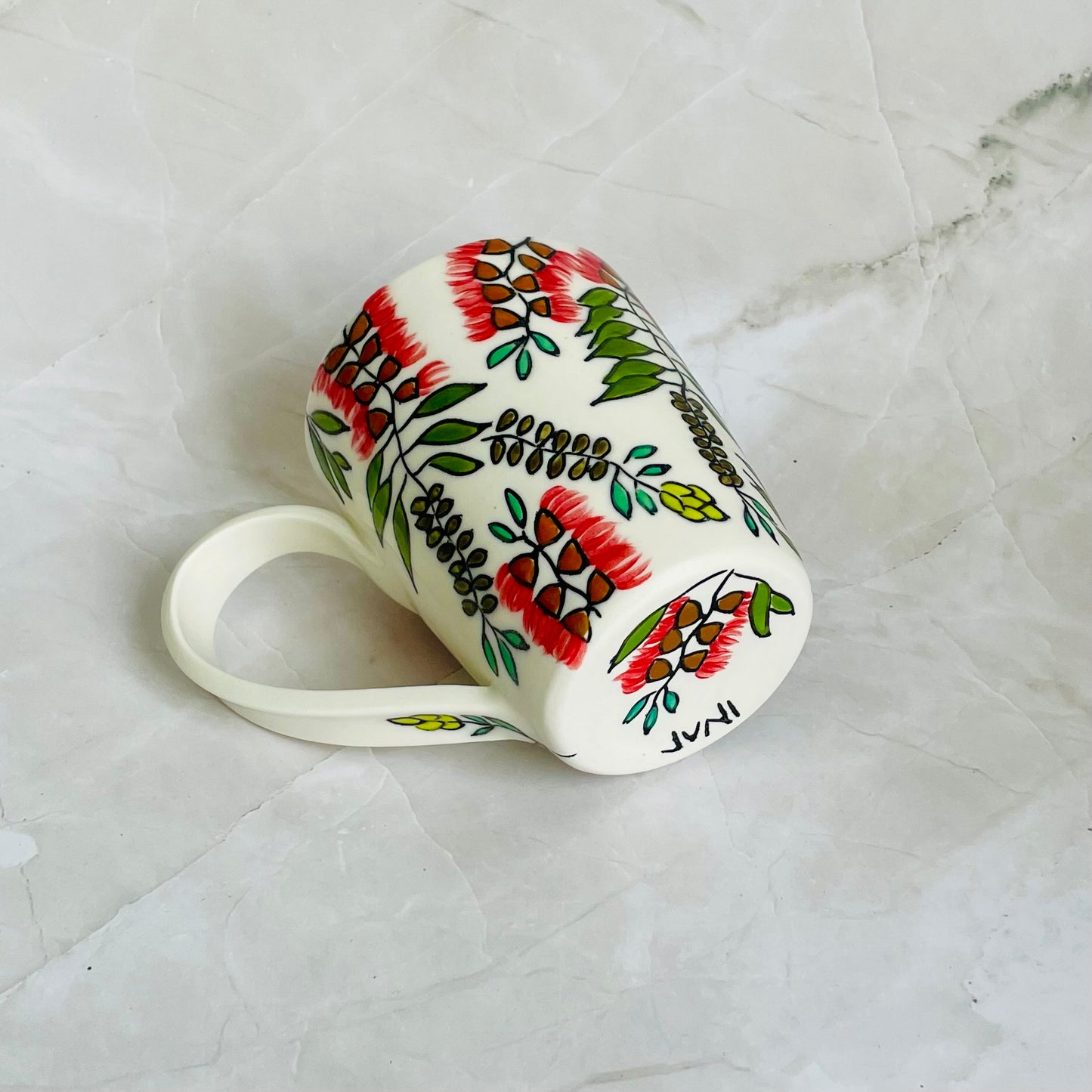 #13: Cup  - Red bottlebrush (callistemon) design