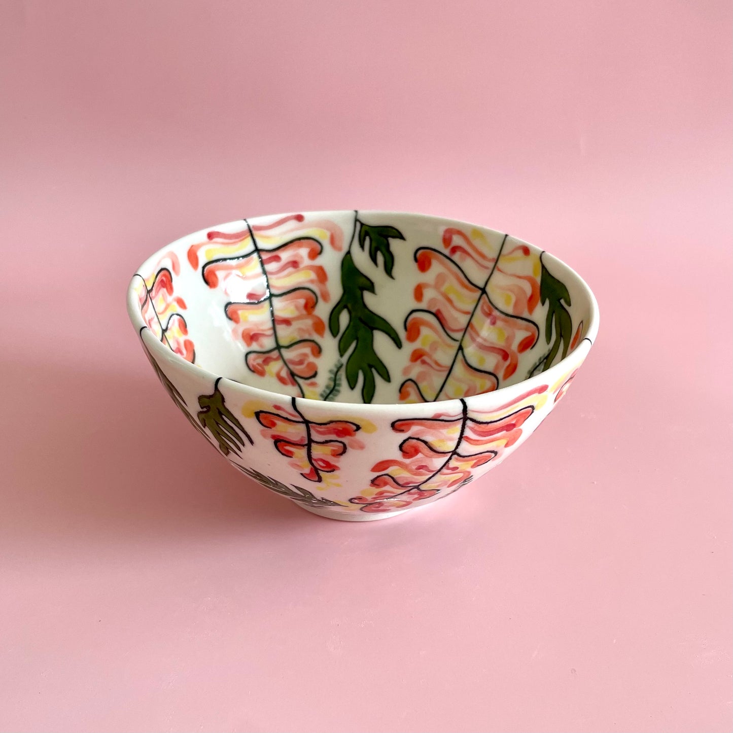 Small porcelain bowl with native Australian grevilleas
