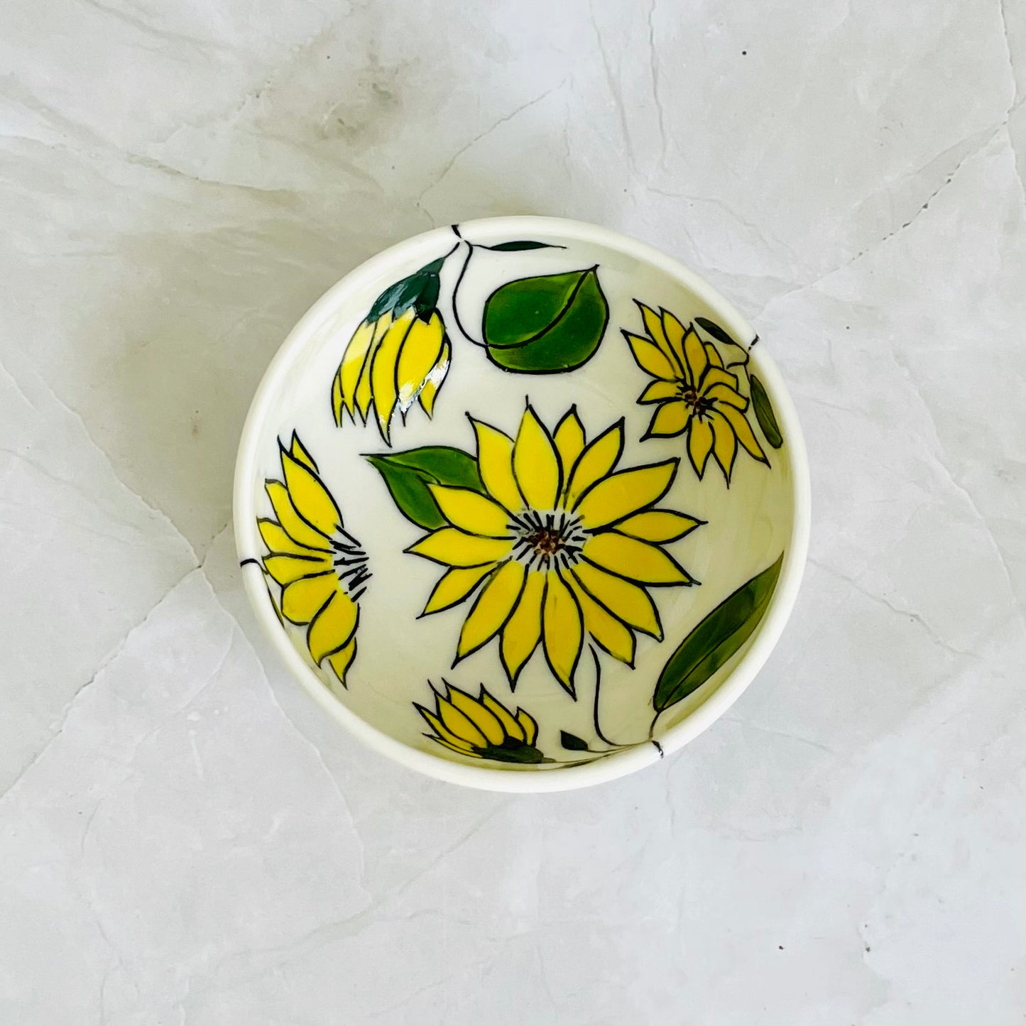 #41: Dipping bowl  - Sunflower design