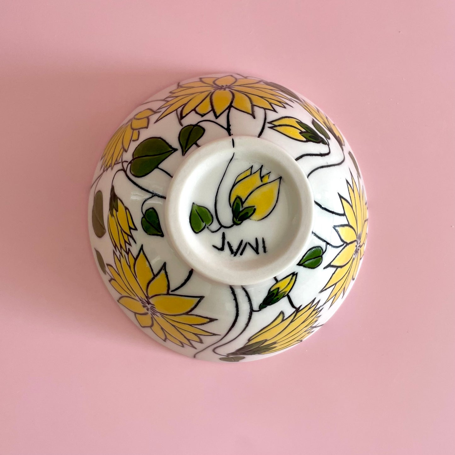 Small porcelain bowl with sunflowers