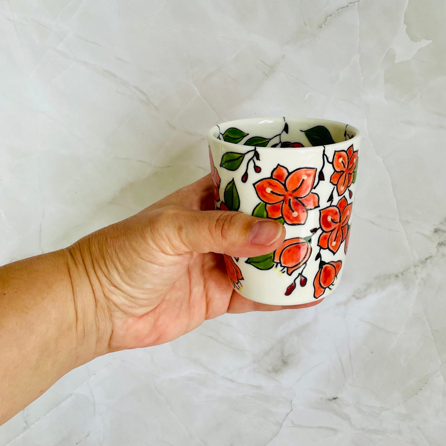 #20: Tumbler  - Bougainvillea design