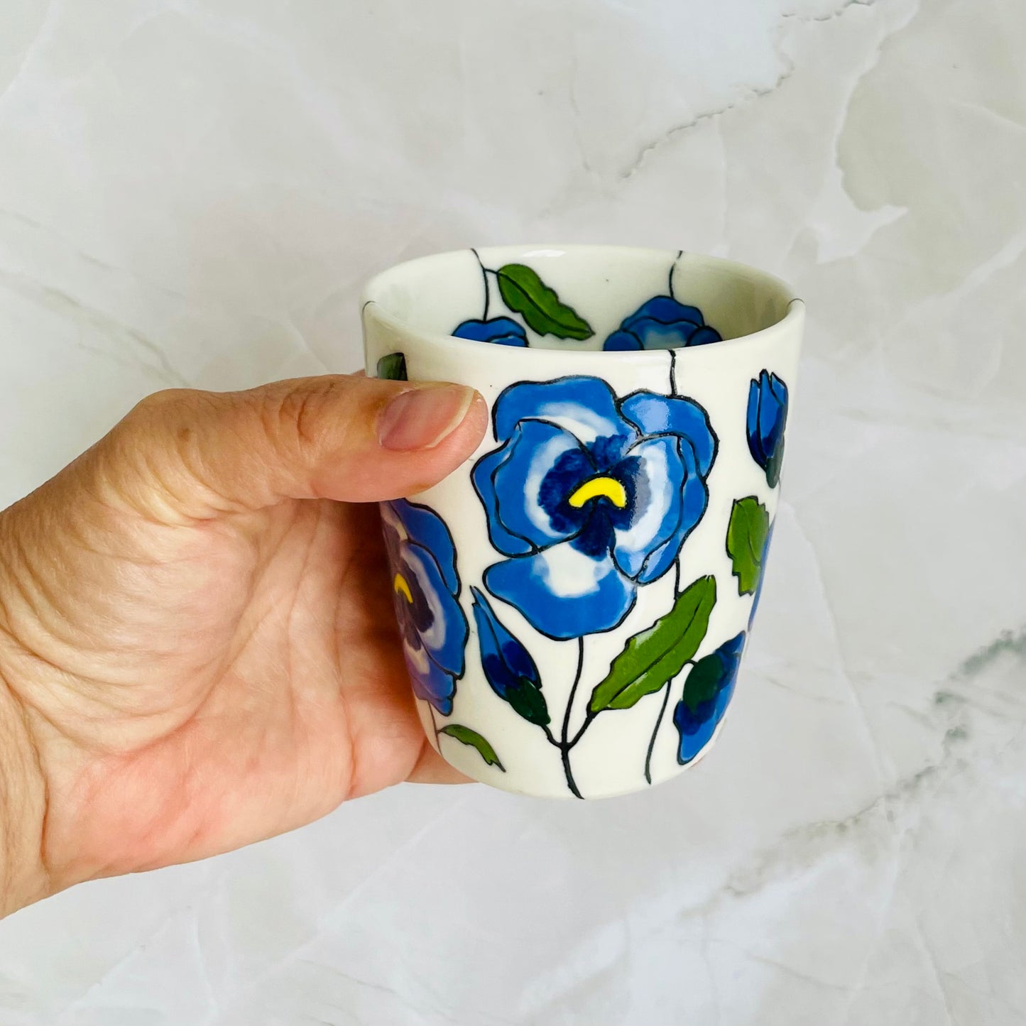 #19: Tumbler  - Pansy design