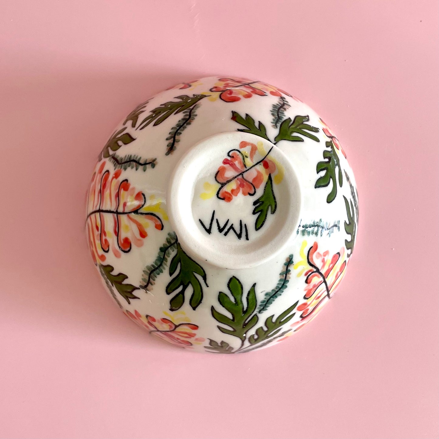 Small porcelain bowl with native Australian grevilleas