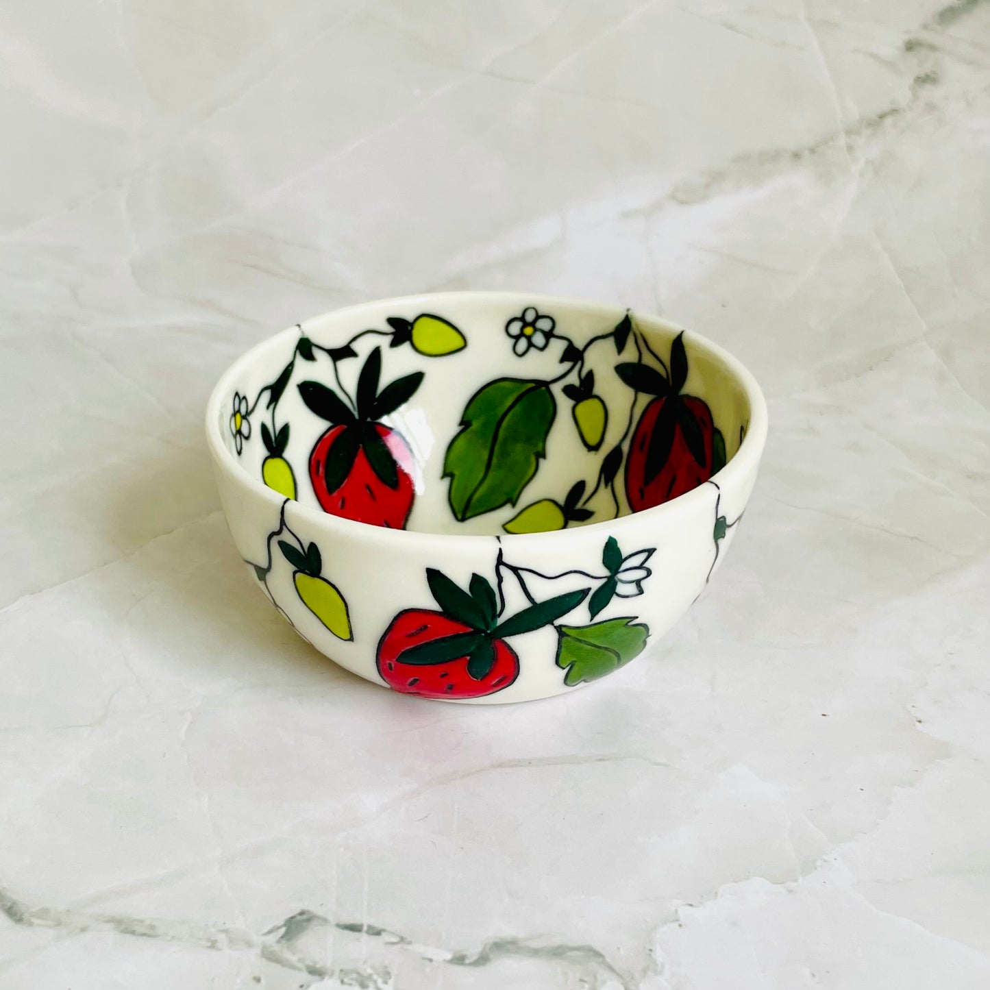 #39: Dipping bowl  - Strawberry design
