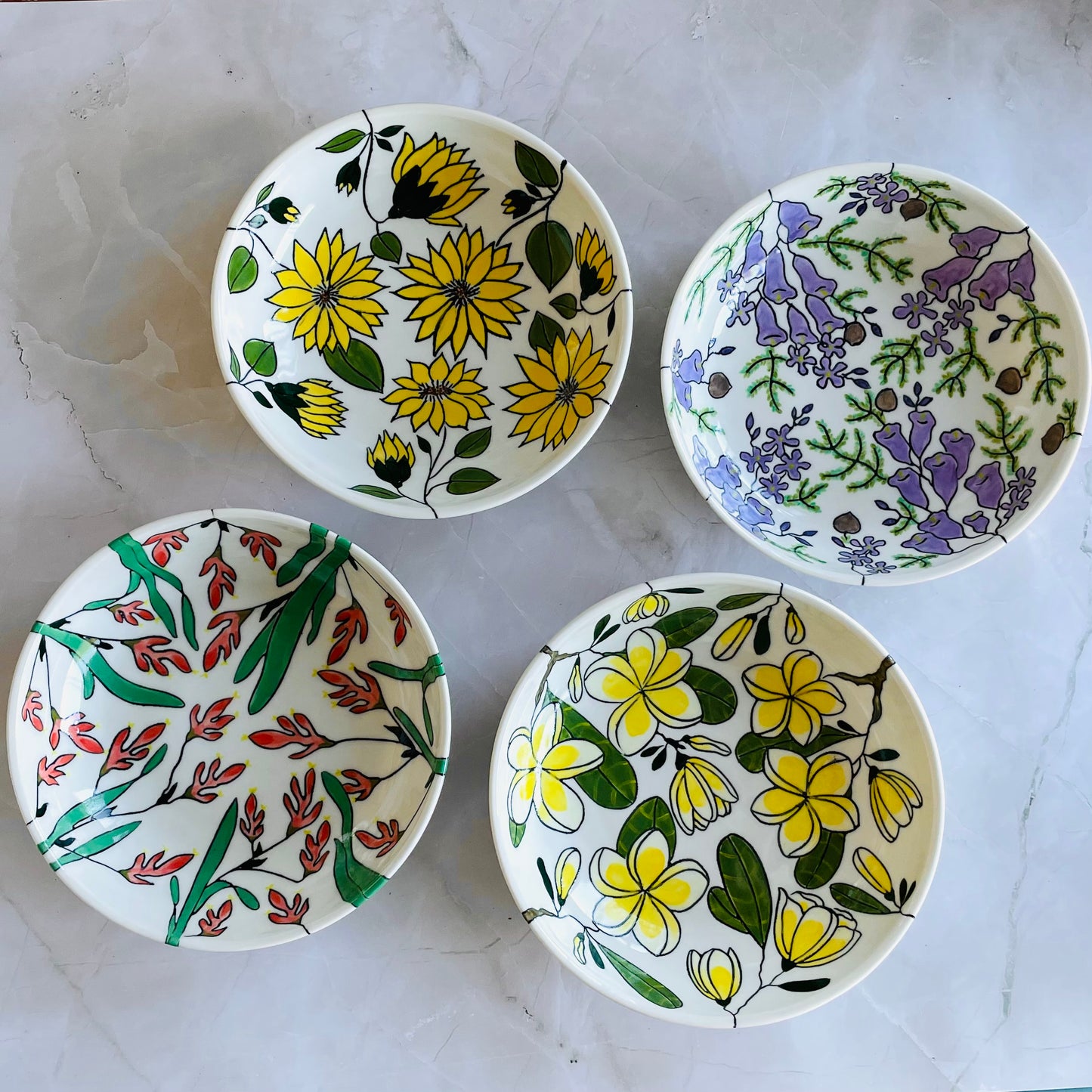 #48: Wide pasta bowl  - Jacaranda design