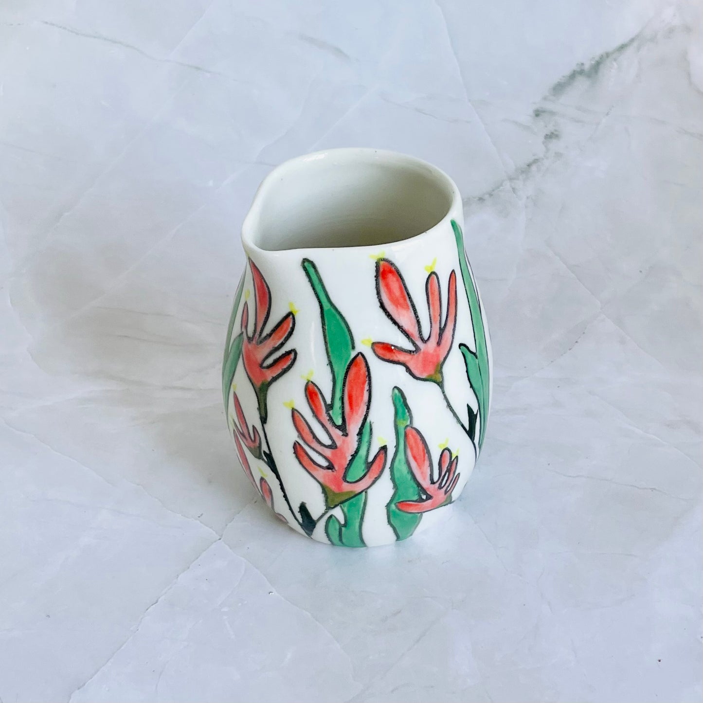 #47: Small pourer - Pink kangaroo paw design