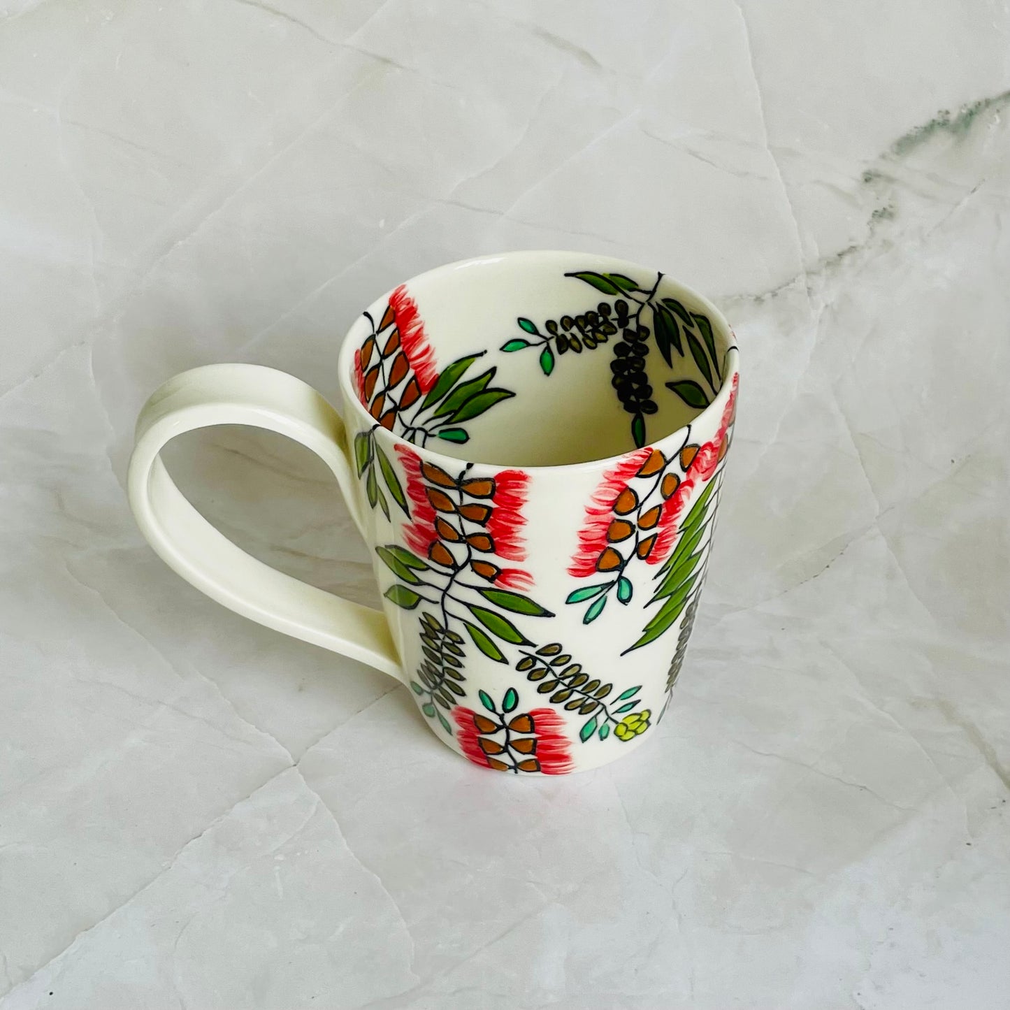 #13: Cup  - Red bottlebrush (callistemon) design