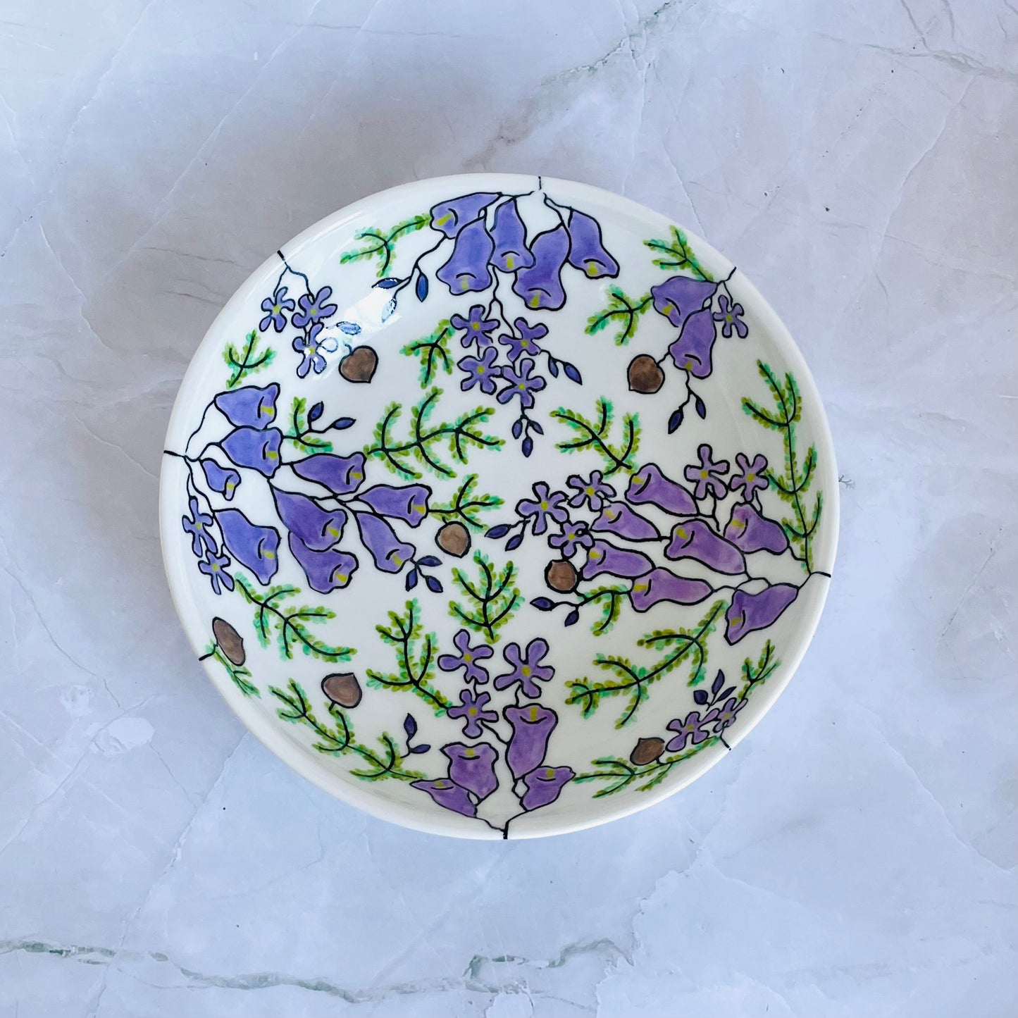 #48: Wide pasta bowl  - Jacaranda design