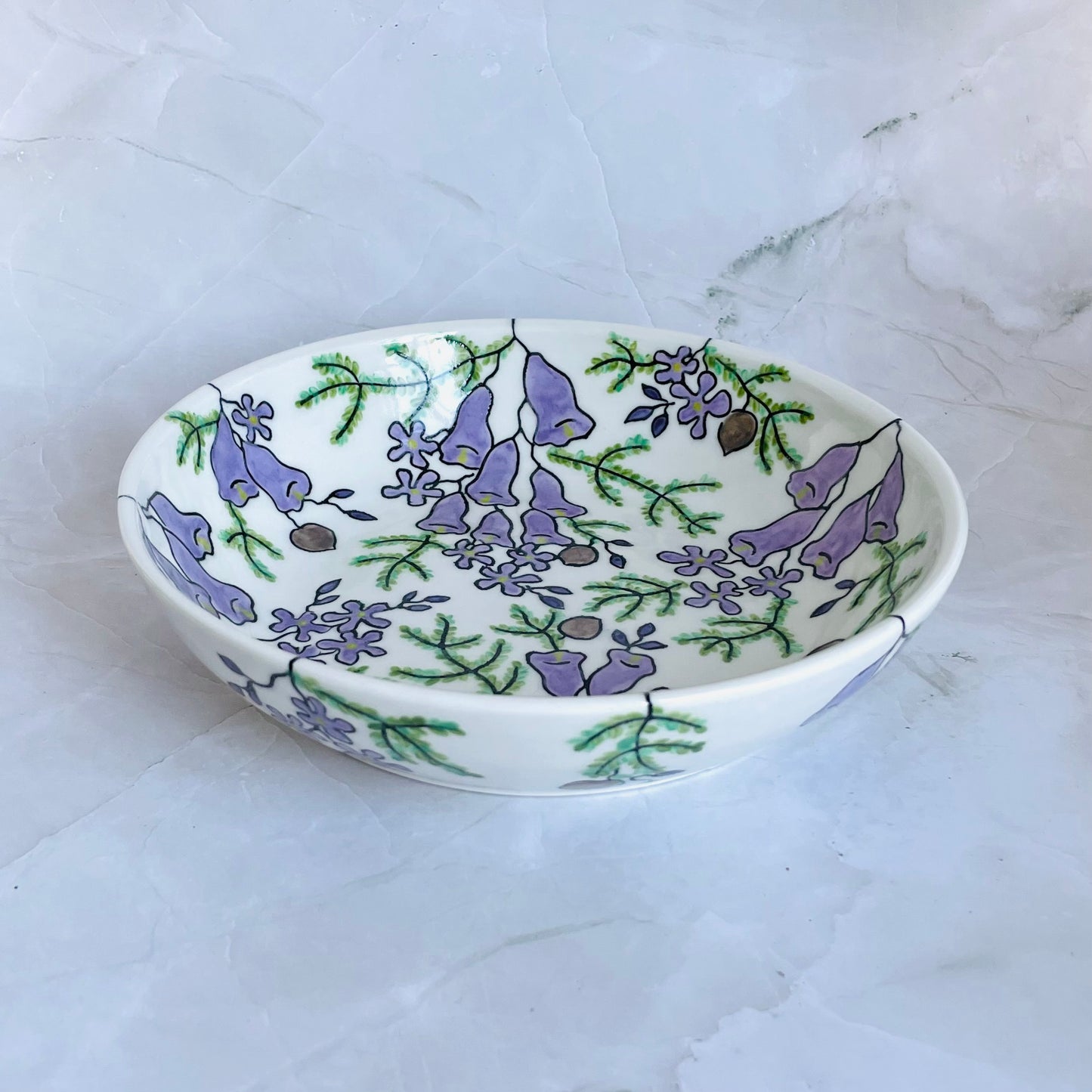 #48: Wide pasta bowl  - Jacaranda design