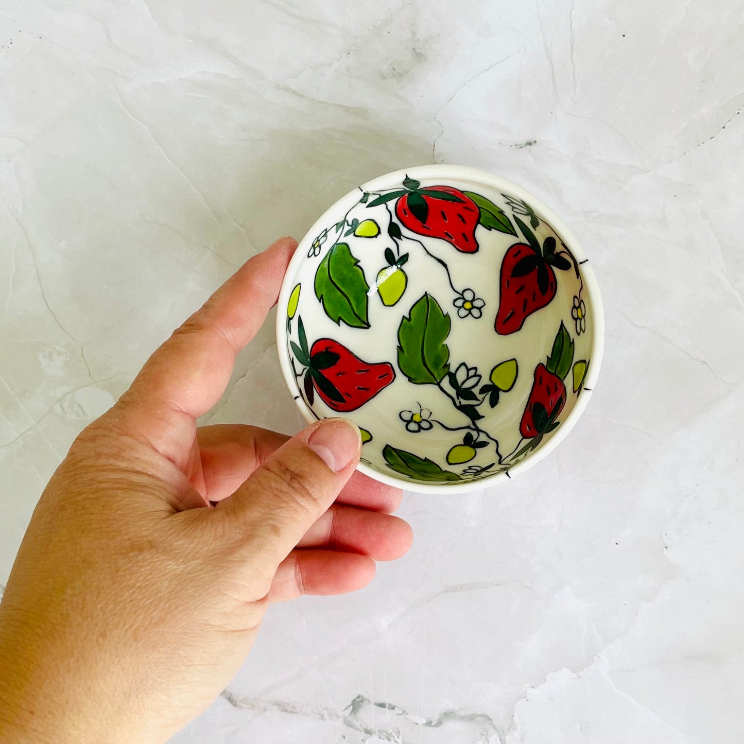 #39: Dipping bowl  - Strawberry design