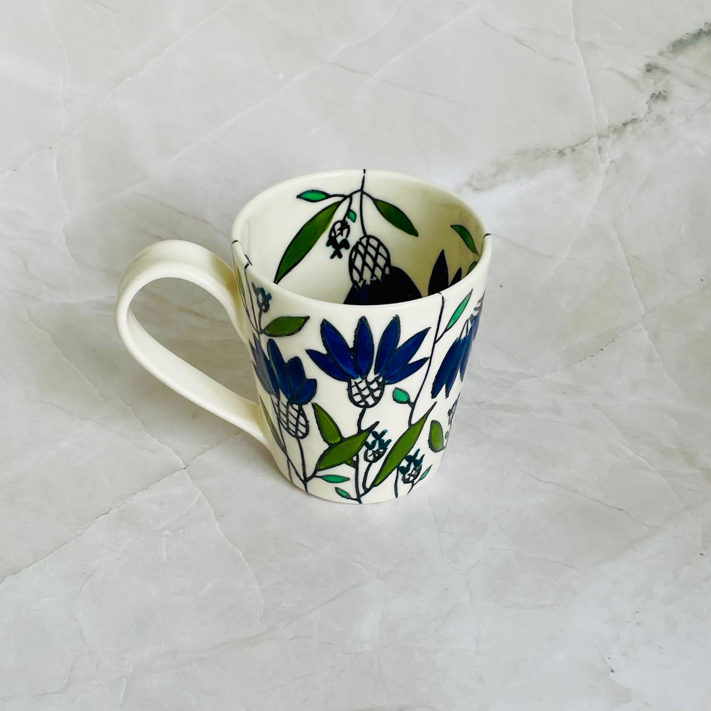 #8: Small cup  - blue coneflower design