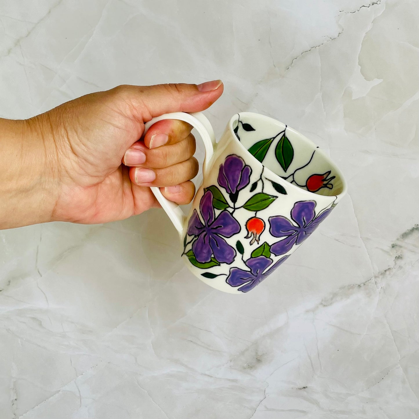 #16: Cup  - Tibouchina design