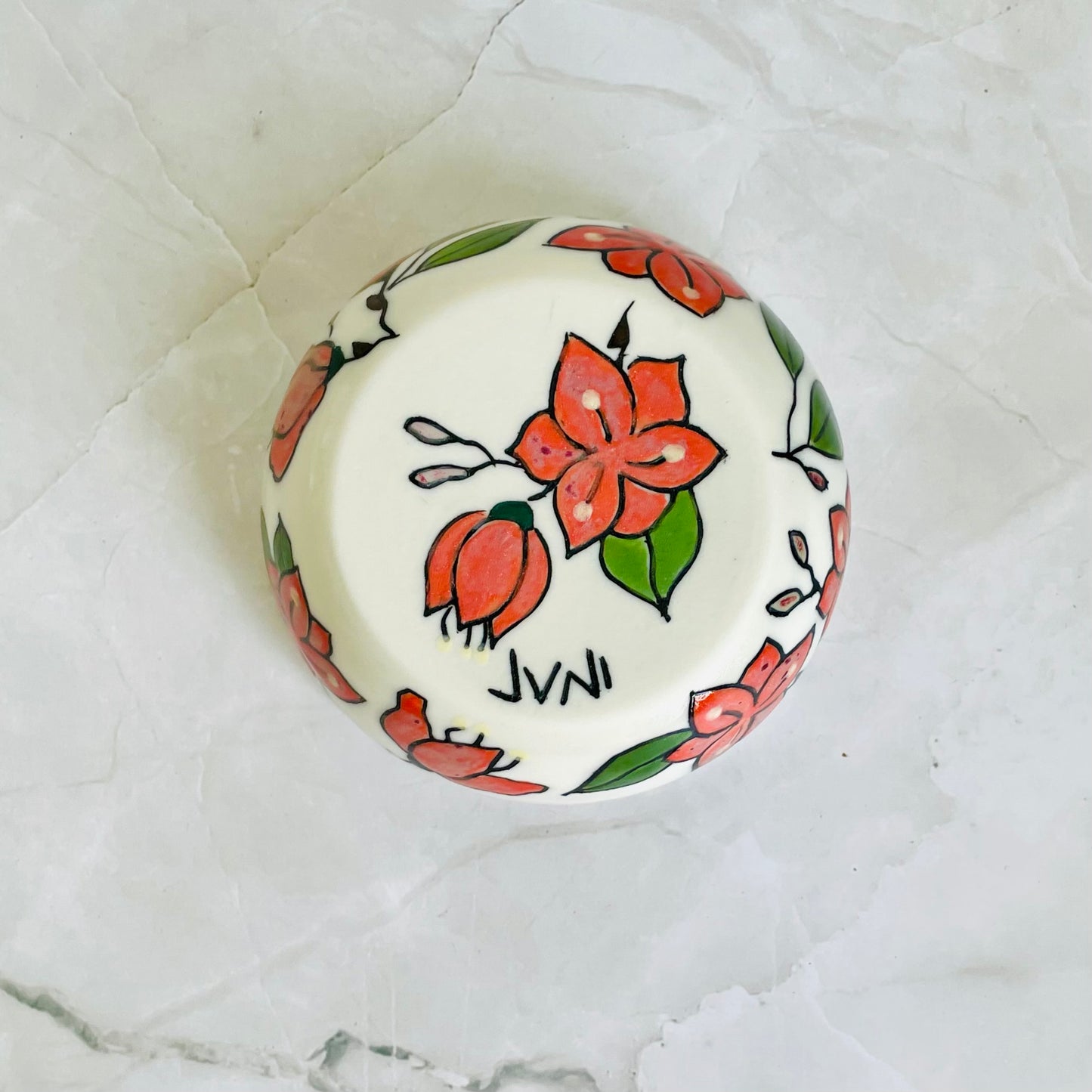 #43: Dipping bowl  - Bougainvillea design
