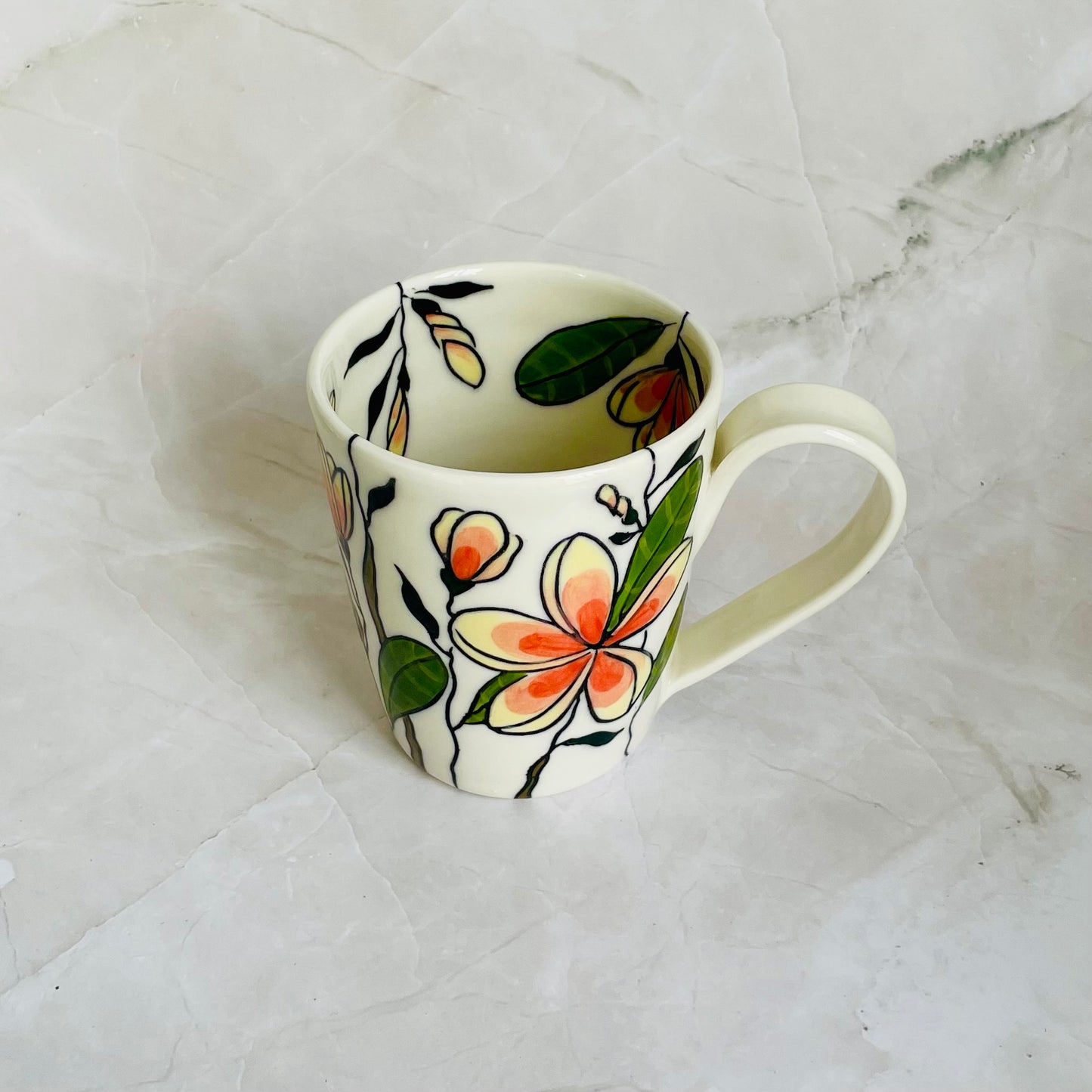 #18: Cup  - Pink frangipani design