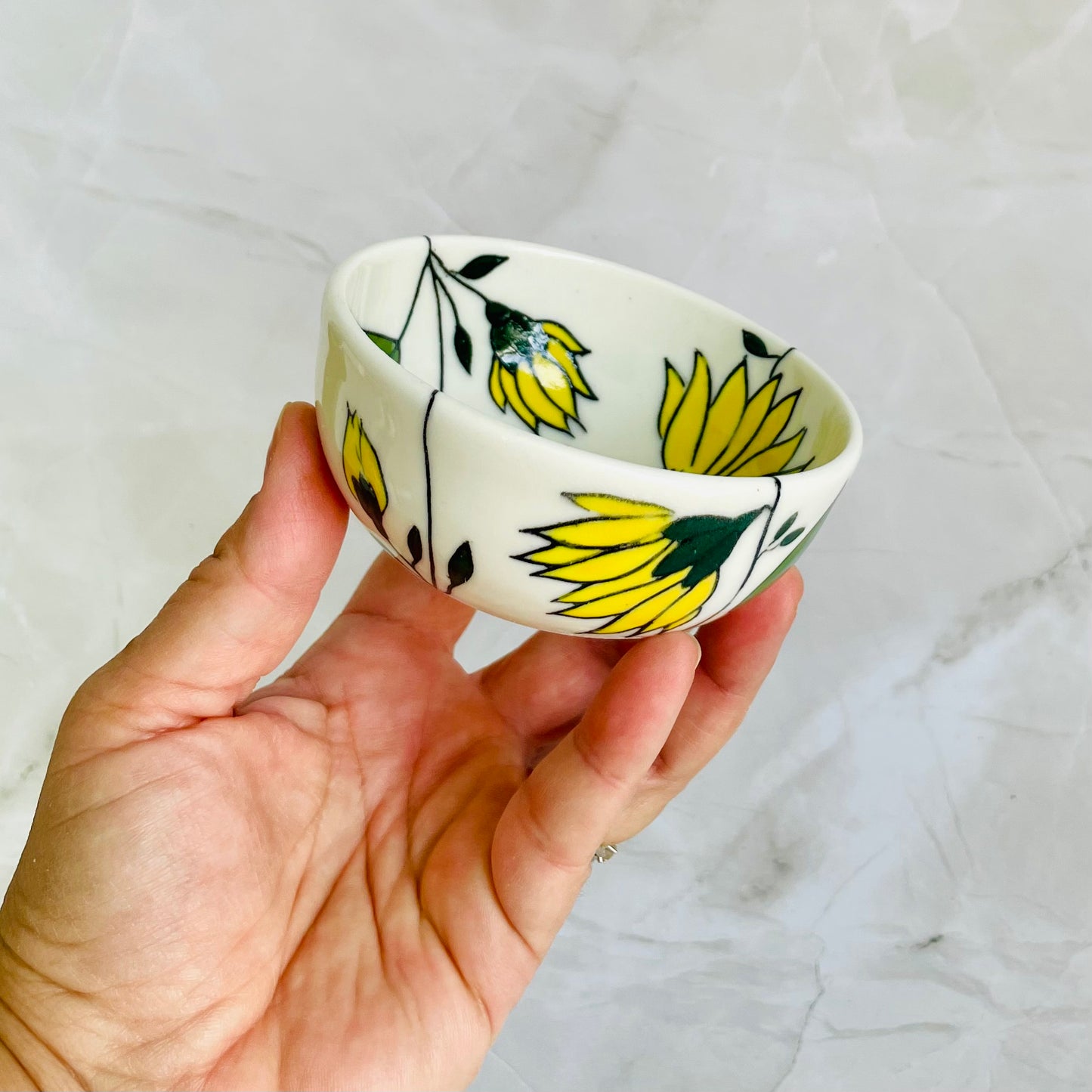 #41: Dipping bowl  - Sunflower design