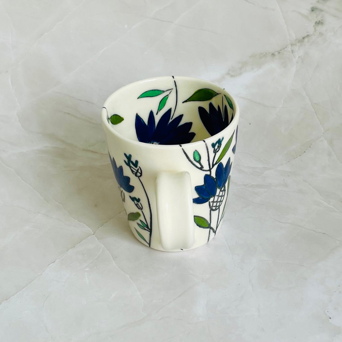 #8: Small cup  - blue coneflower design