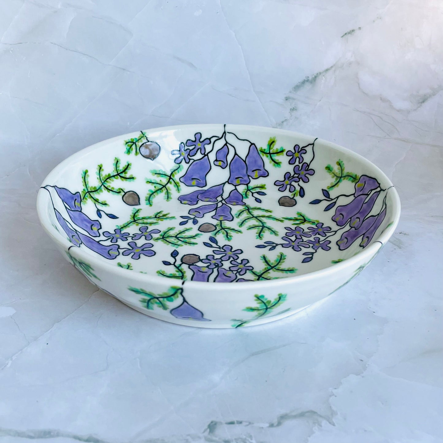 #48: Wide pasta bowl  - Jacaranda design