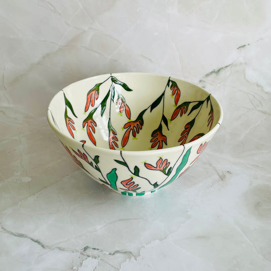 #32: Noodle bowl  - Pink kangaroo paw design