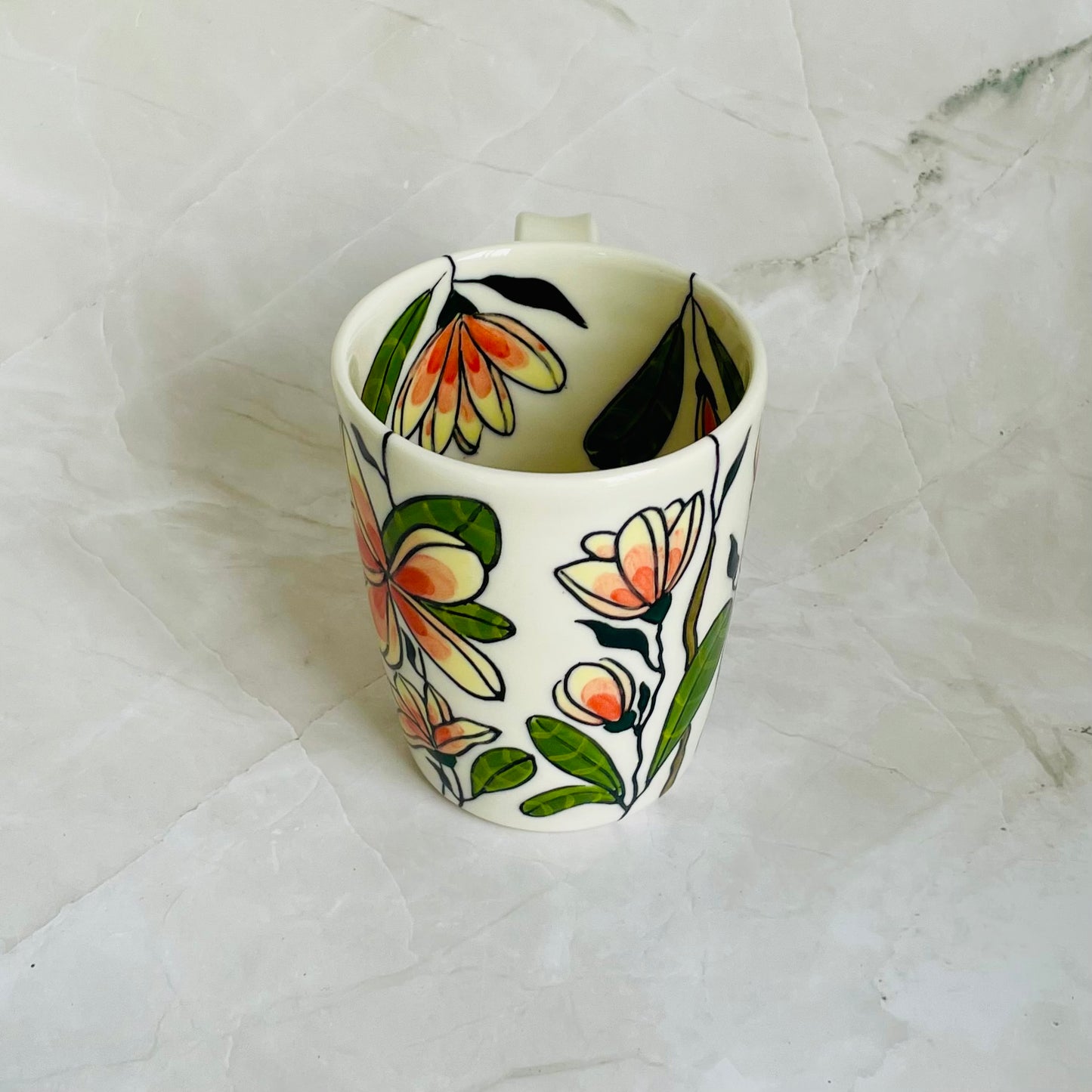 #18: Cup  - Pink frangipani design
