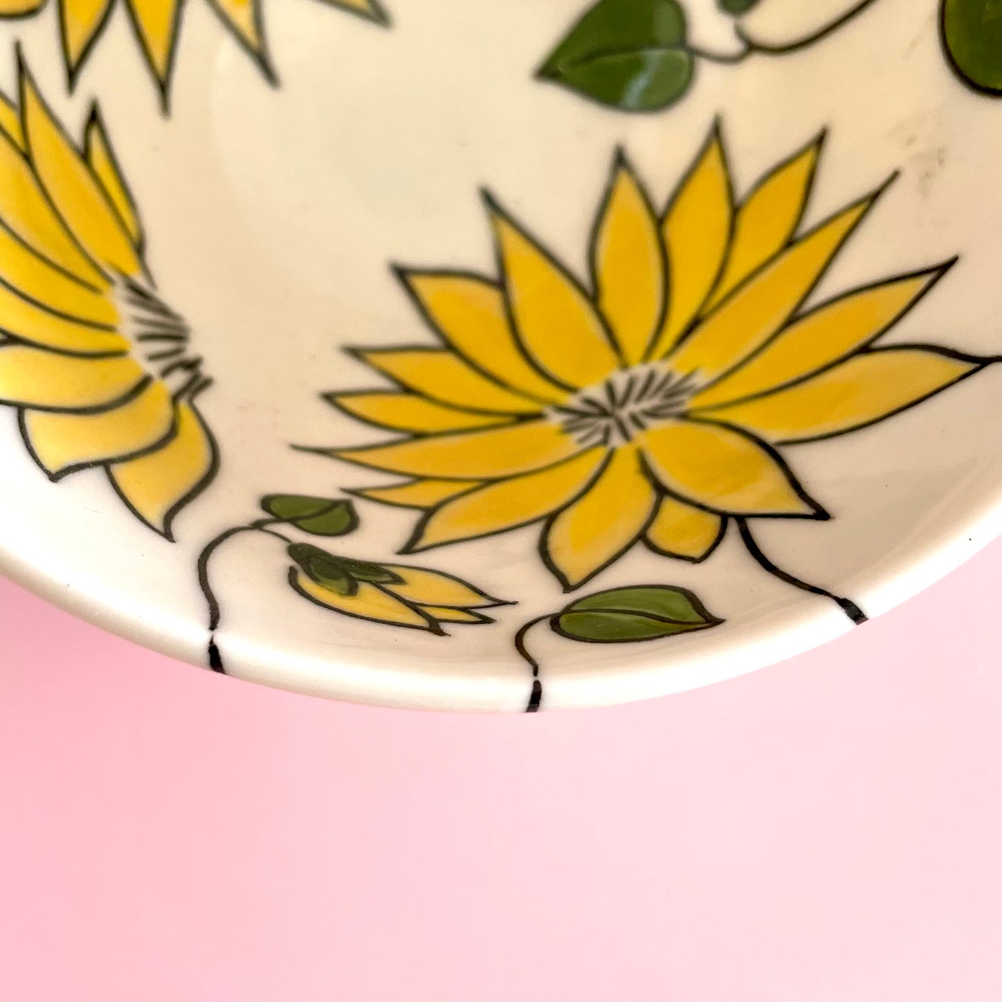 Small porcelain bowl with sunflowers
