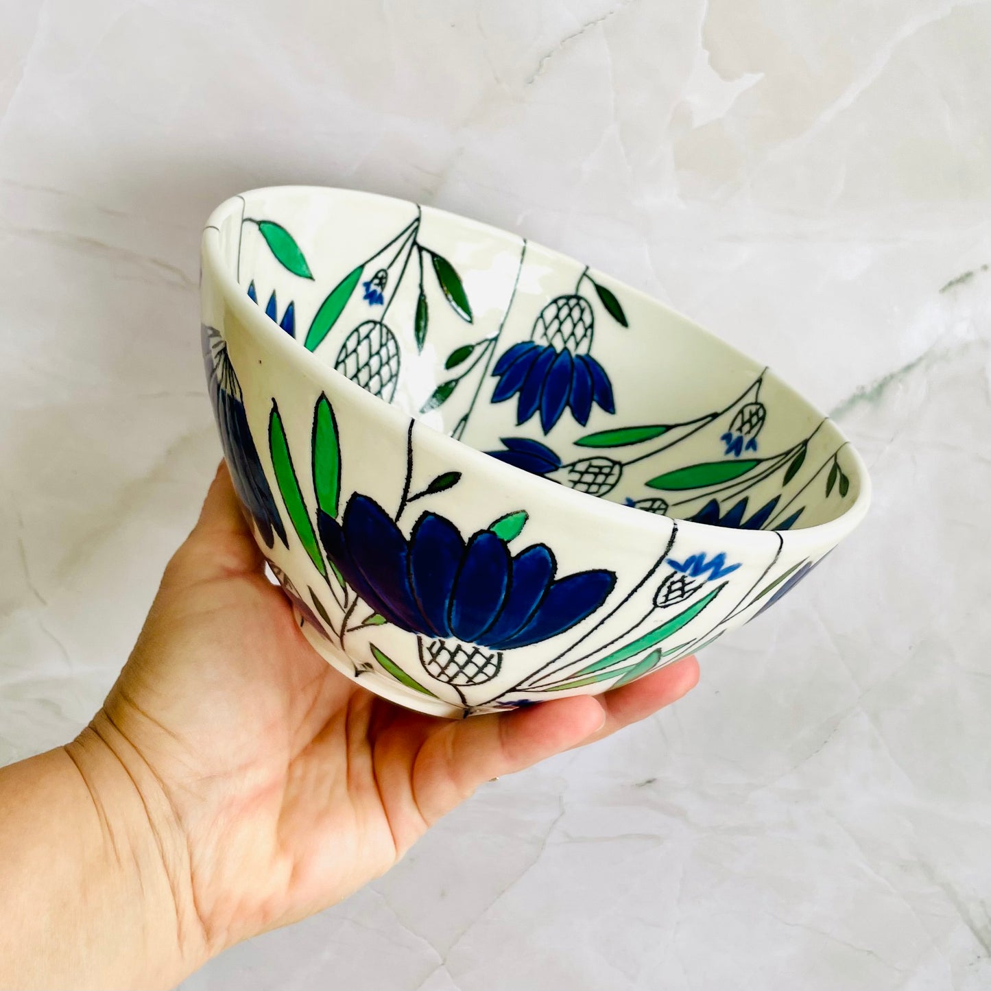 #31: Noodle bowl  - Blue coneflower design