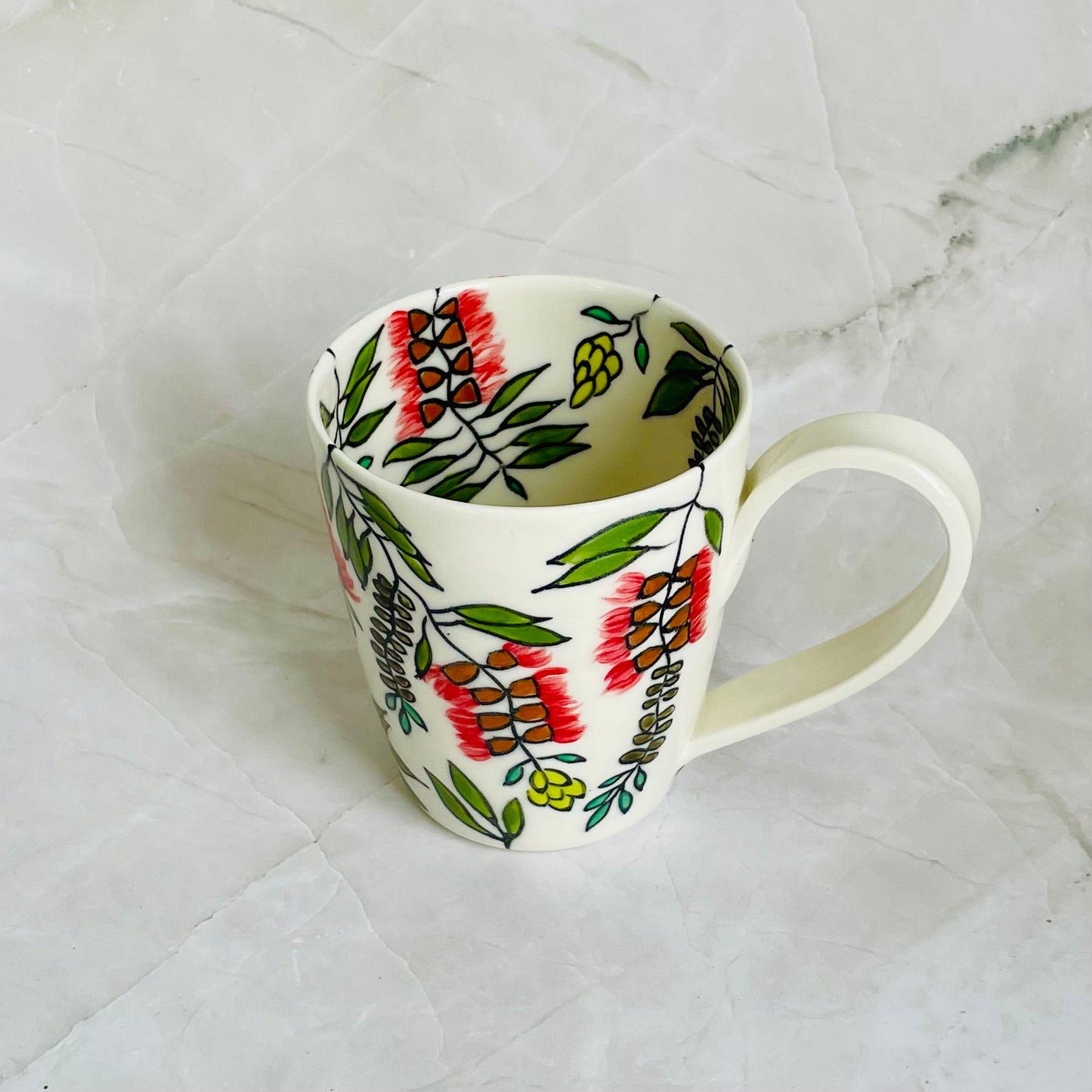 #13: Cup  - Red bottlebrush (callistemon) design