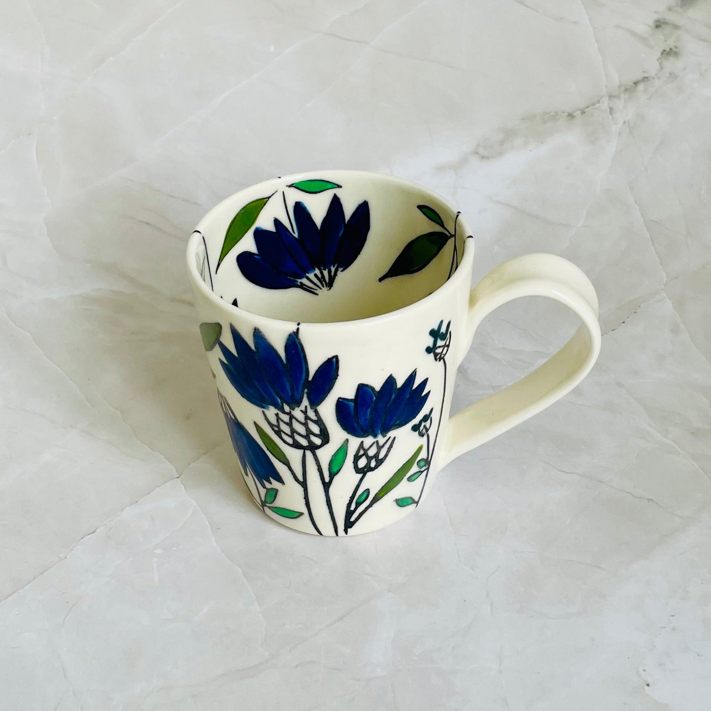 #8: Small cup  - blue coneflower design