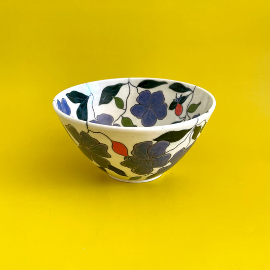 Medium porcelain bowl with tibouchine
