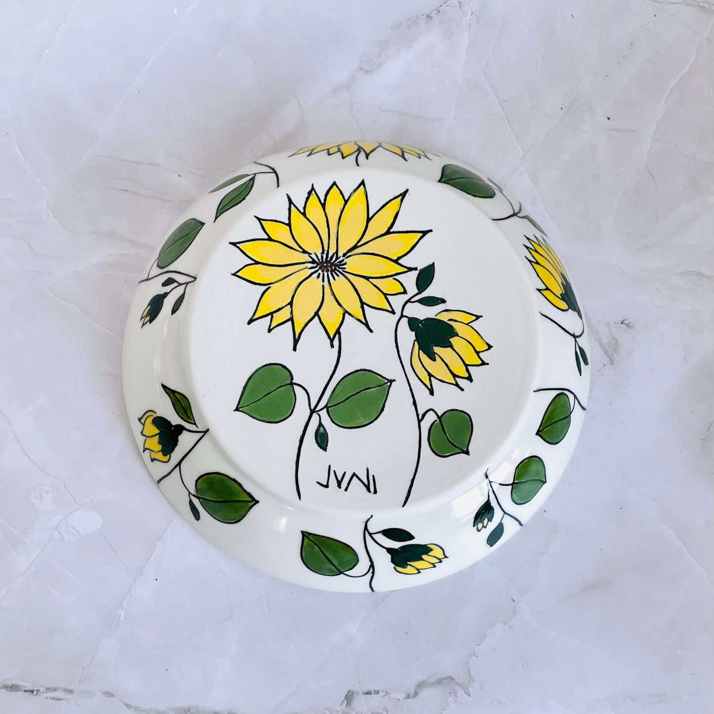 #49: Wide pasta bowl  - Sunflower design
