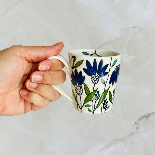 #8: Small cup  - blue coneflower design