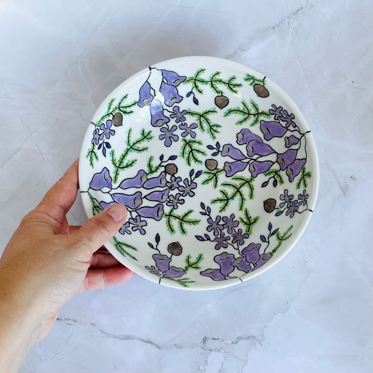 #48: Wide pasta bowl  - Jacaranda design