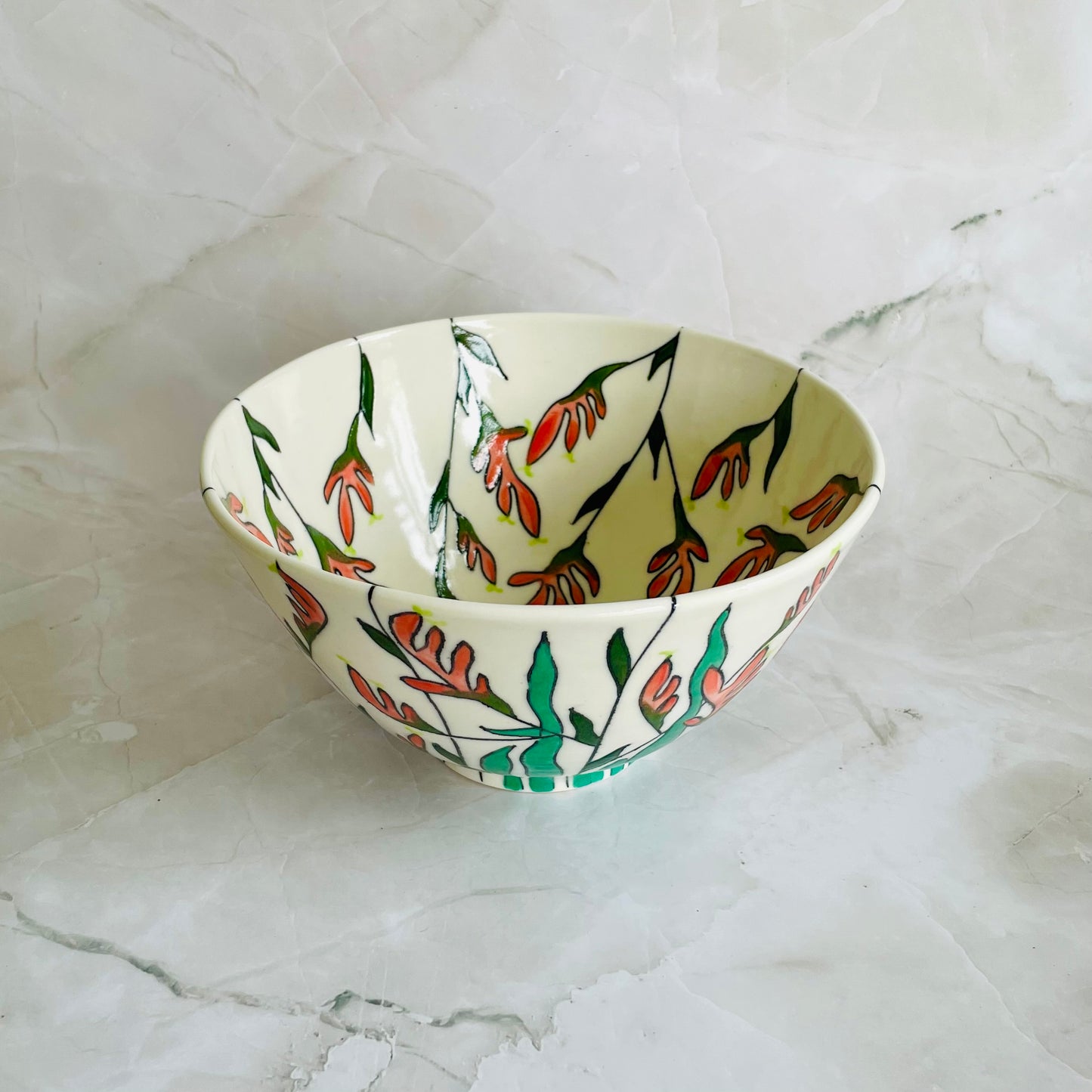 #32: Noodle bowl  - Pink kangaroo paw design