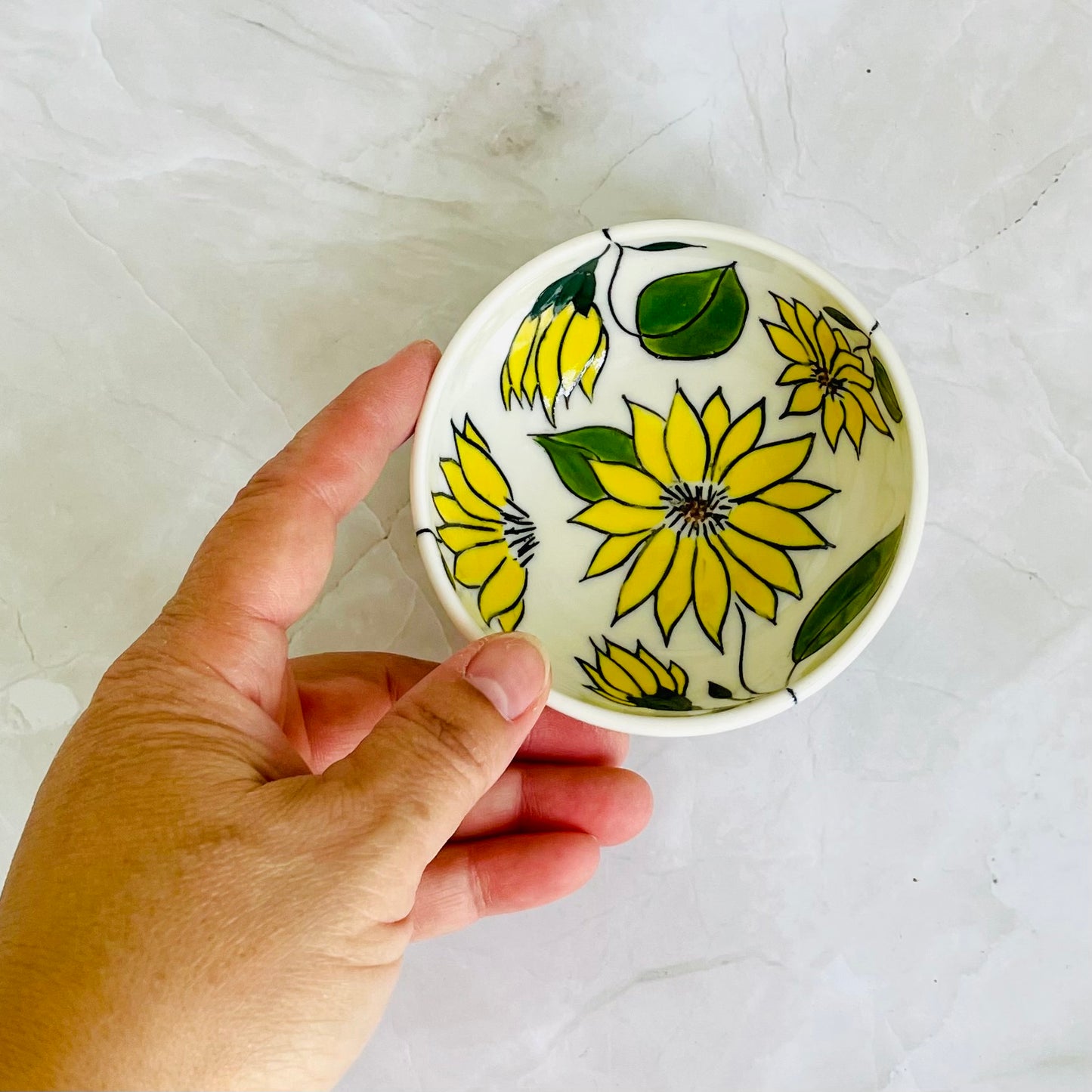 #41: Dipping bowl  - Sunflower design