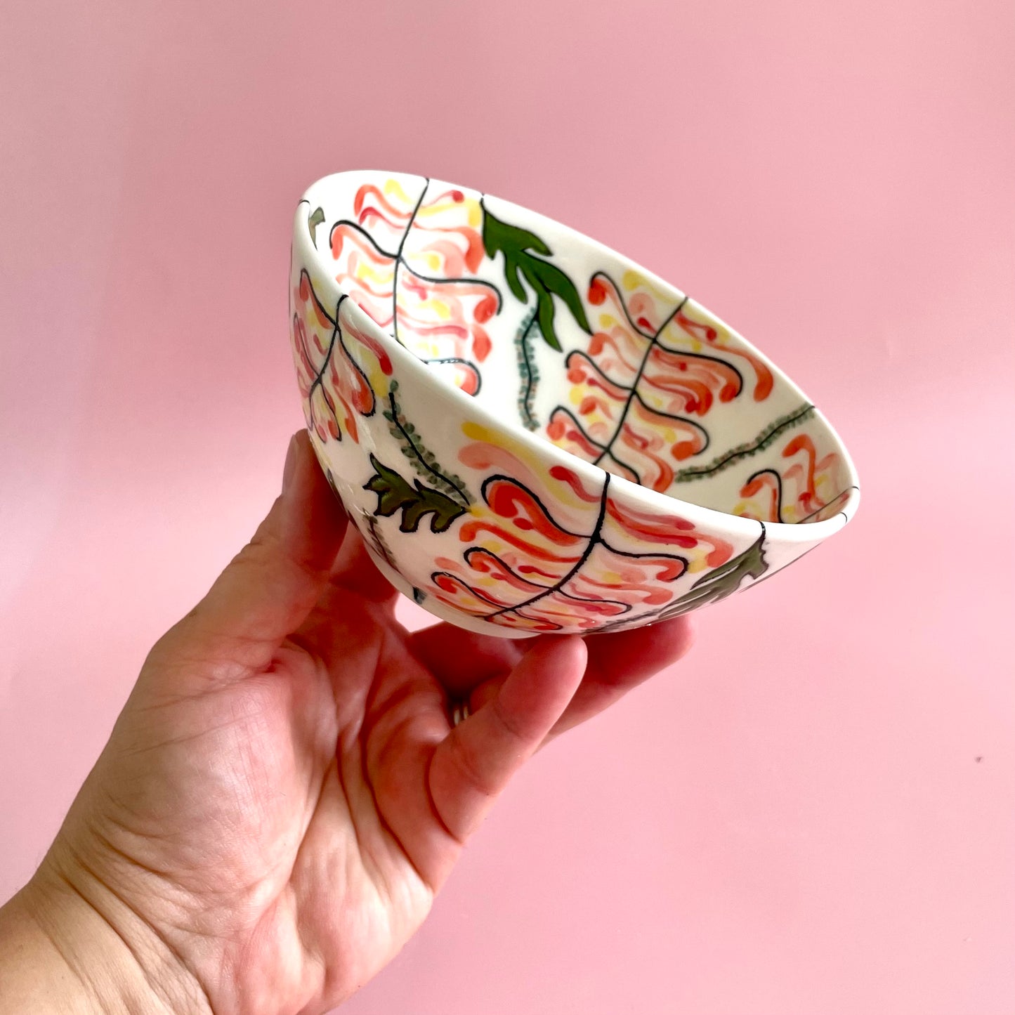 Small porcelain bowl with native Australian grevilleas