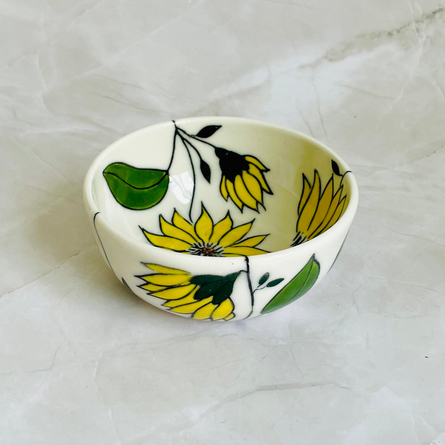 #41: Dipping bowl  - Sunflower design