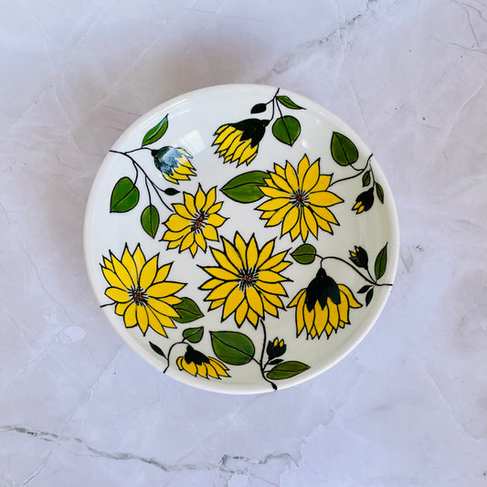#49: Wide pasta bowl  - Sunflower design