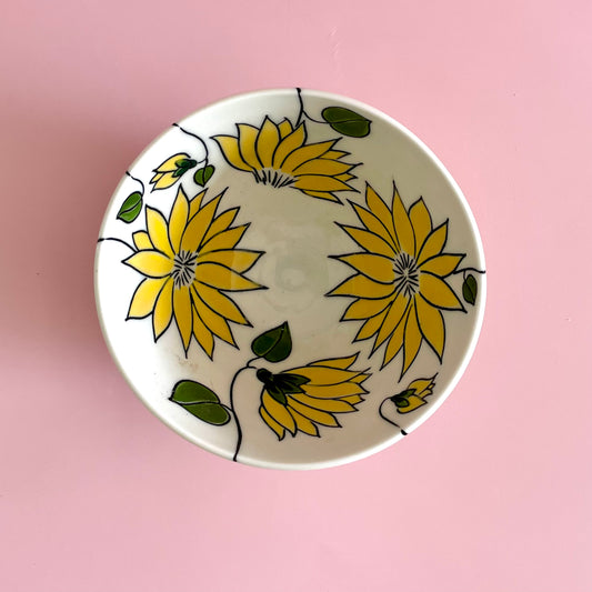 Small porcelain bowl with sunflowers