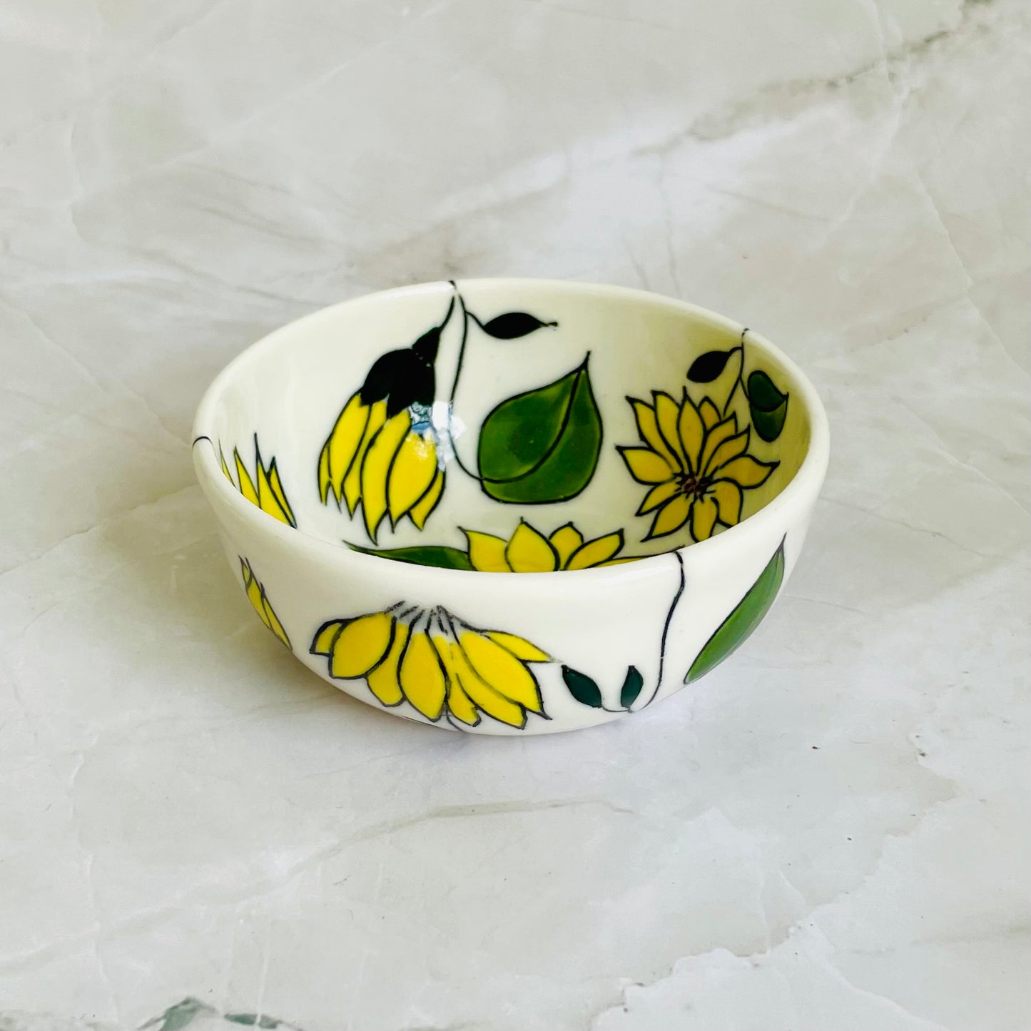 #41: Dipping bowl  - Sunflower design