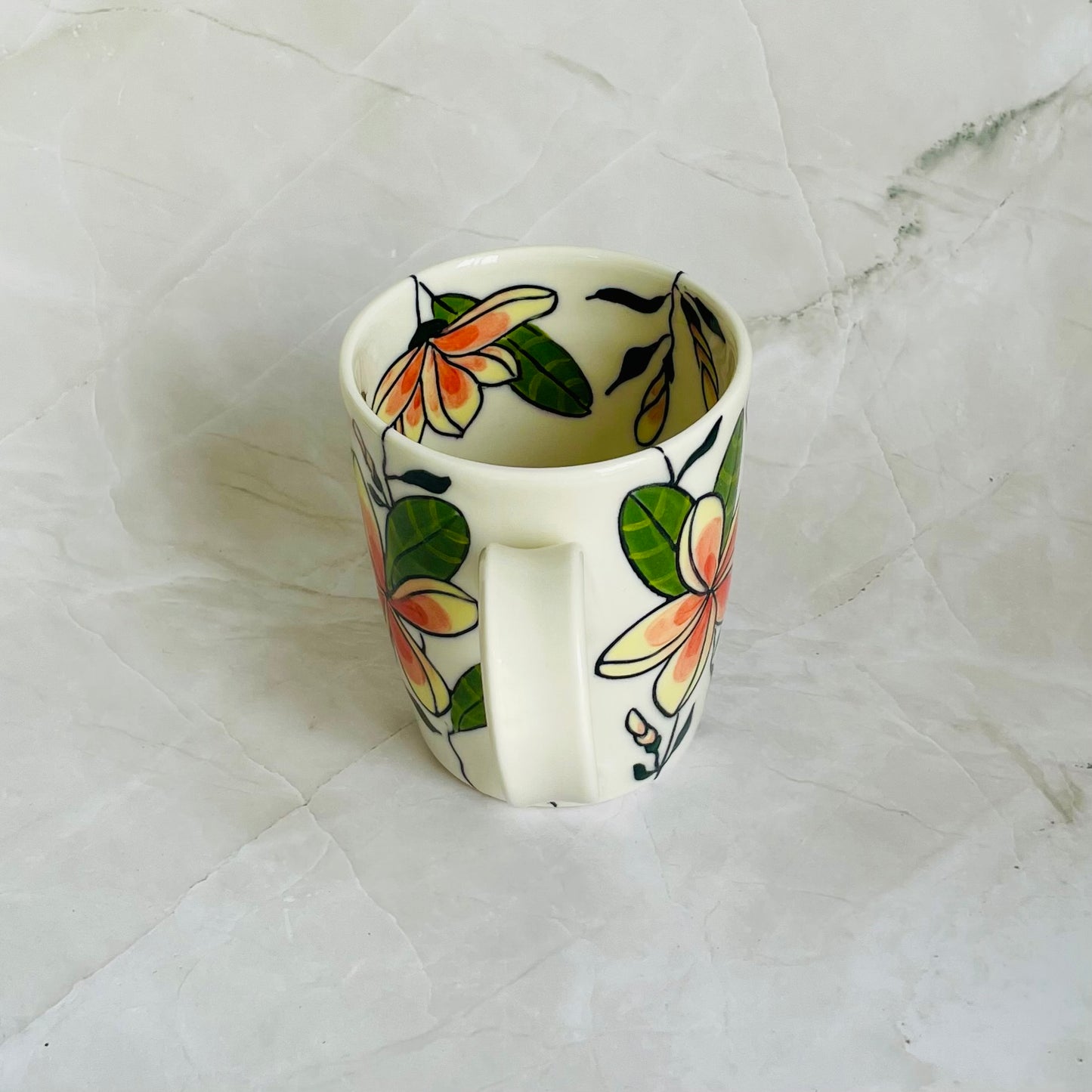 #18: Cup  - Pink frangipani design