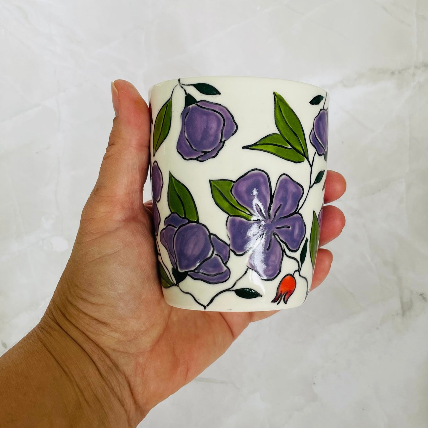 #21: Tumbler  - Tibouchina design