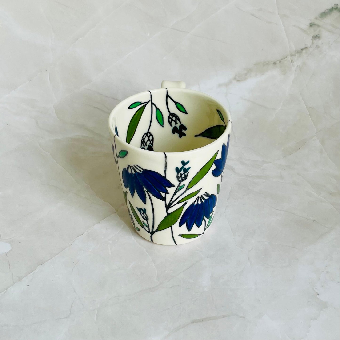 #8: Small cup  - blue coneflower design