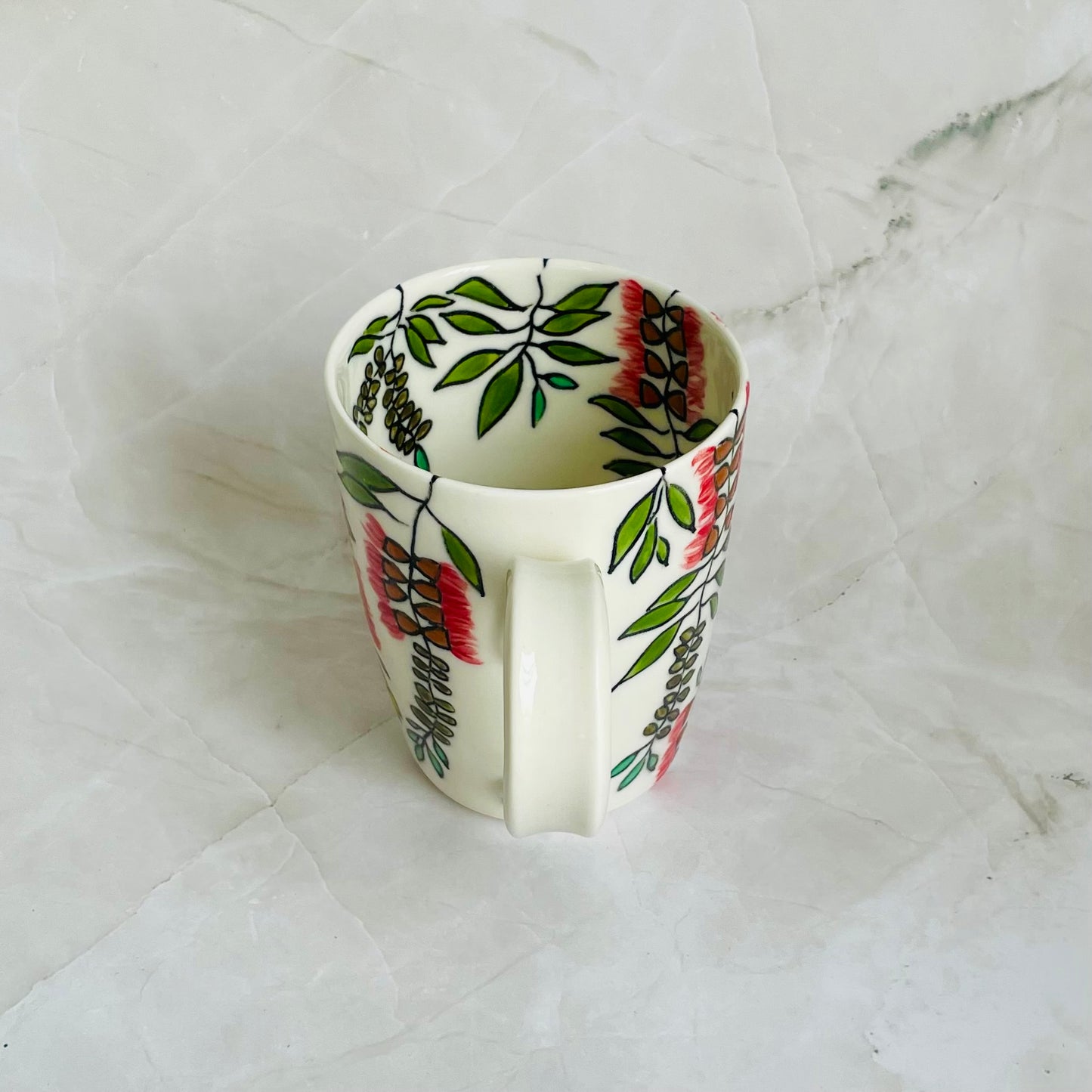 #13: Cup  - Red bottlebrush (callistemon) design