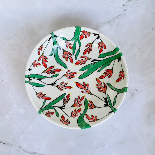 #50: Wide pasta bowl  - Pink kangaroo paw design