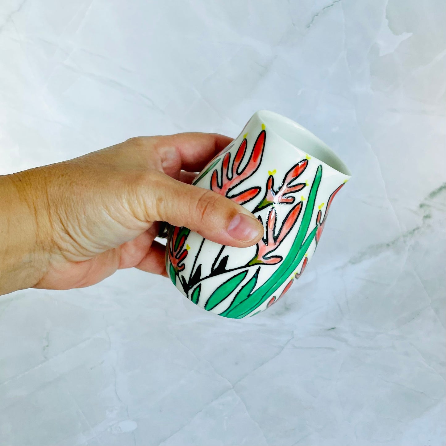 #47: Small pourer - Pink kangaroo paw design